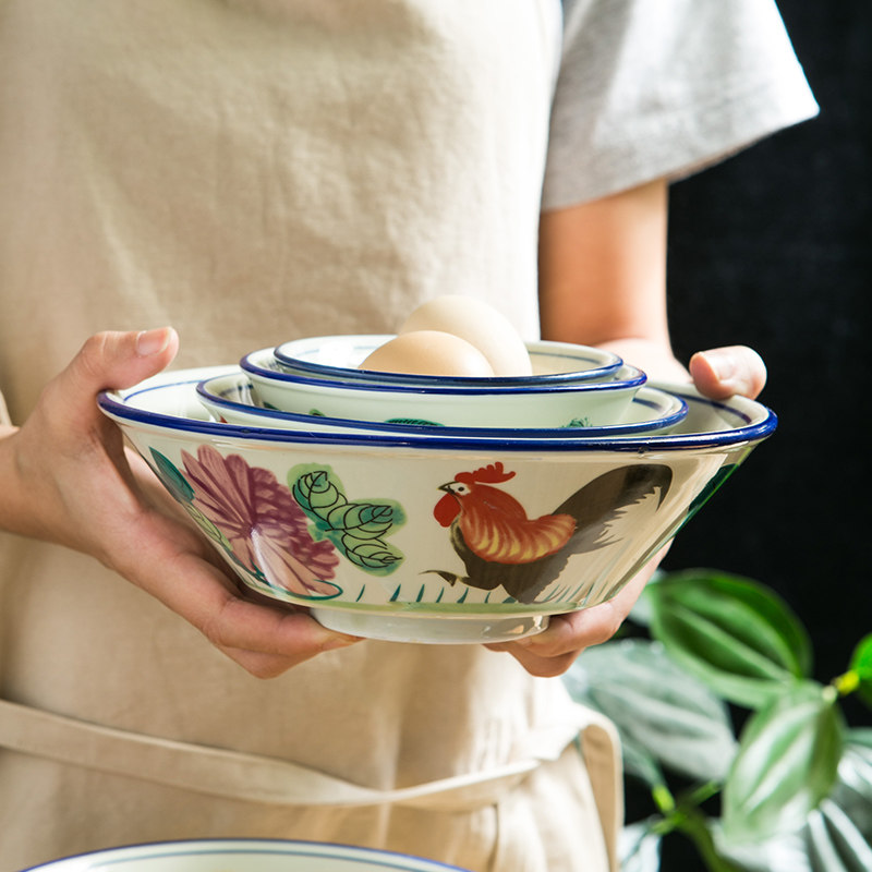 民国复古田园tvb公鸡宫廷翅碗大号碗
