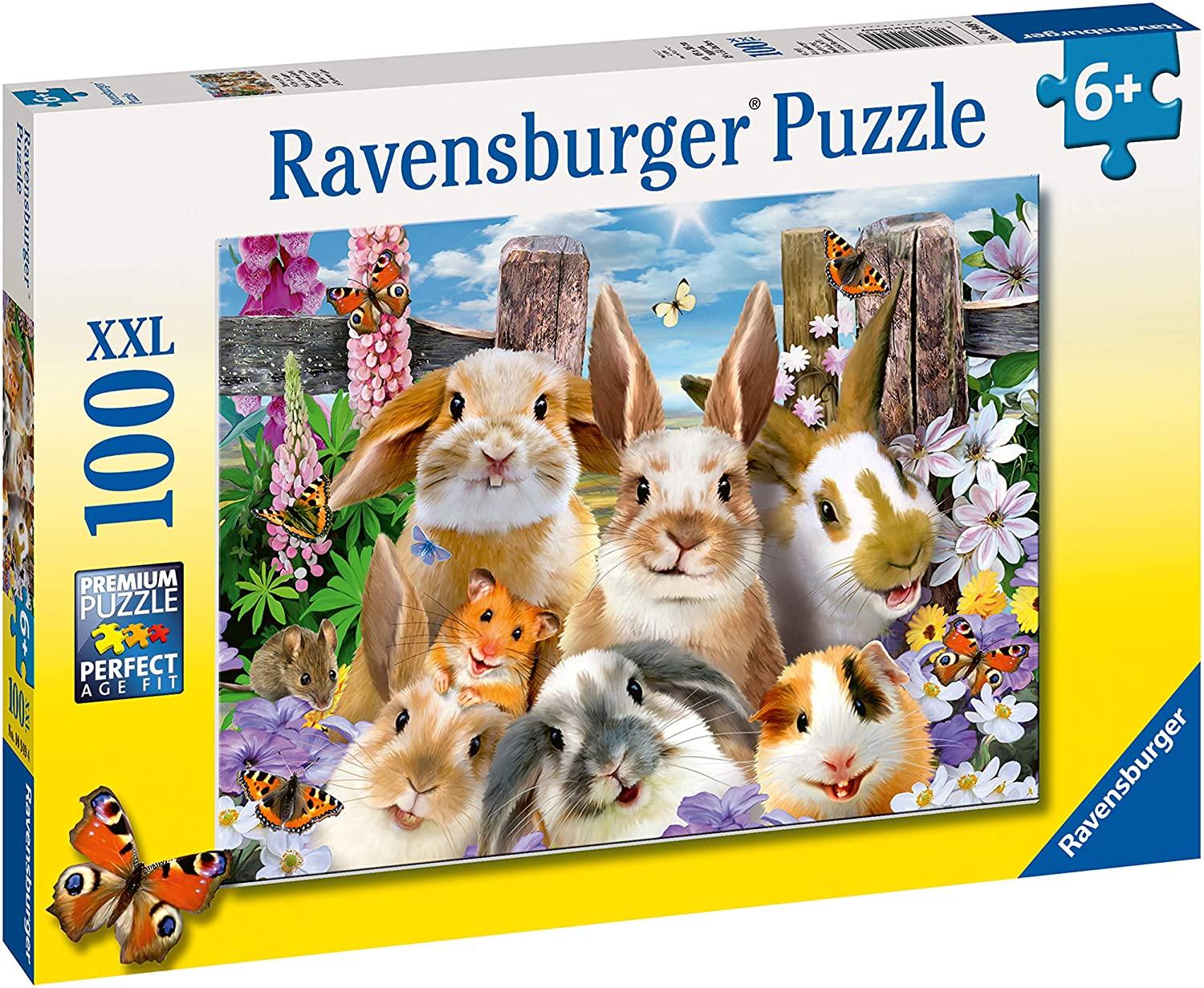 拼图现货ravensburger花园小动动物100片大拼片德国进口拼图