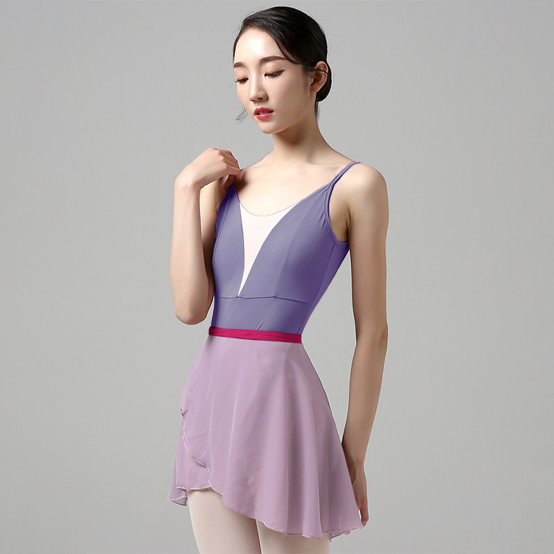 丹诗戈舞蹈服艺形体服女套装高胯吊带芭蕾舞练功芭蕾舞服