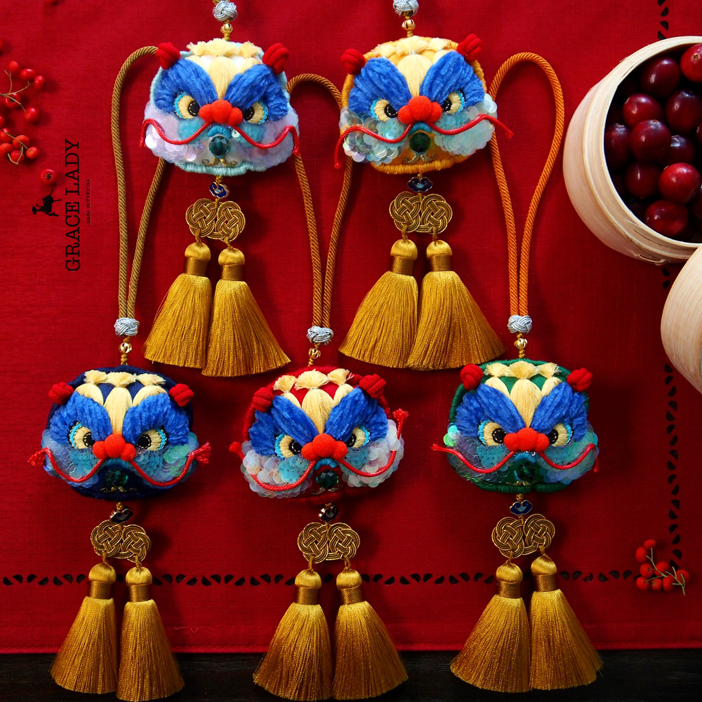 刺绣中国龙香包端午节礼物国潮古风车挂龙子diy缝纫diy材料套装