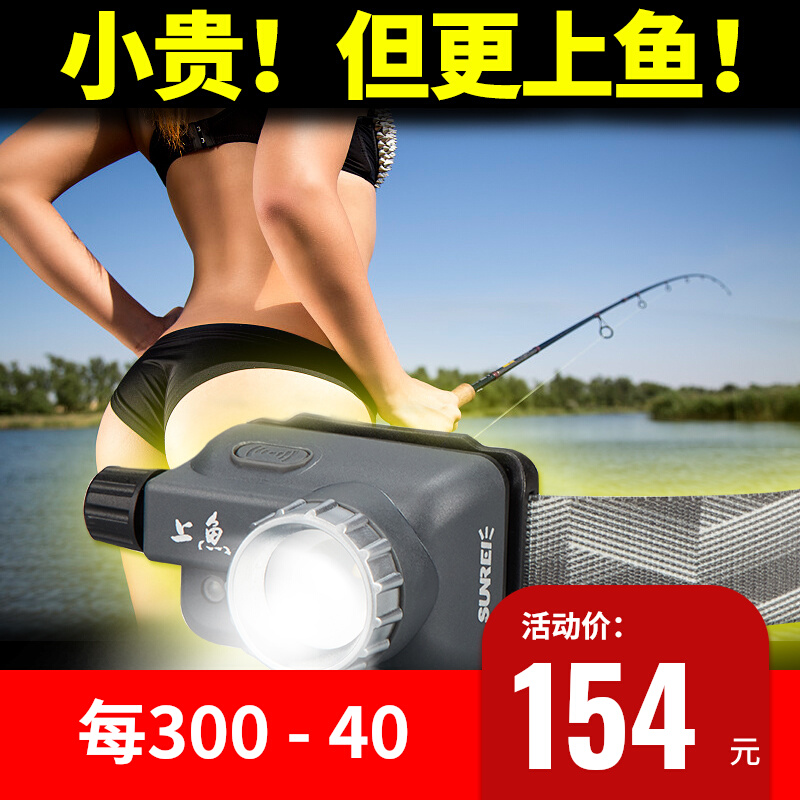 山力士户外头灯强光充电超亮头戴式感应夜钓超长续航钓鱼专用上鱼