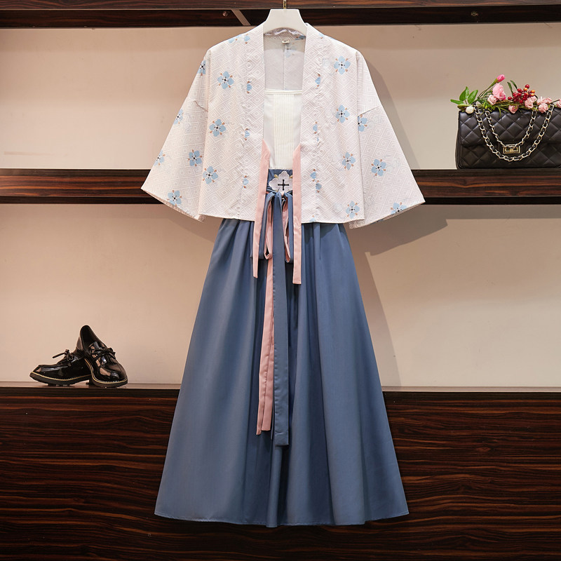 大码女夏装微胖妹妹超仙改良汉服连衣裙洋气减龄大码女装