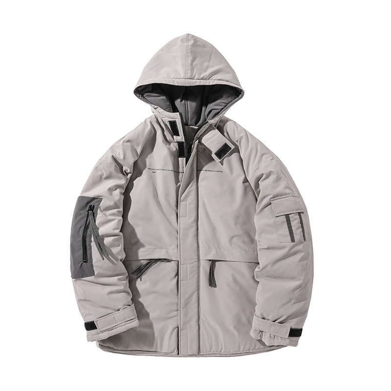 辰未原创日系工装棉服男潮牌短款连帽青少年冬季加厚简约户外棉衣