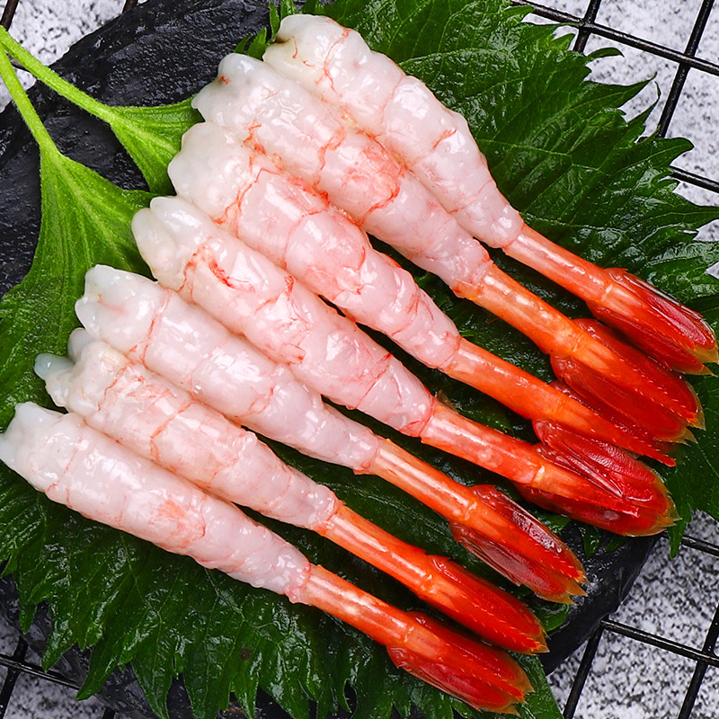 北极虾甜虾刺深海新鲜海捕熟冻船去头去壳寿司冻虾