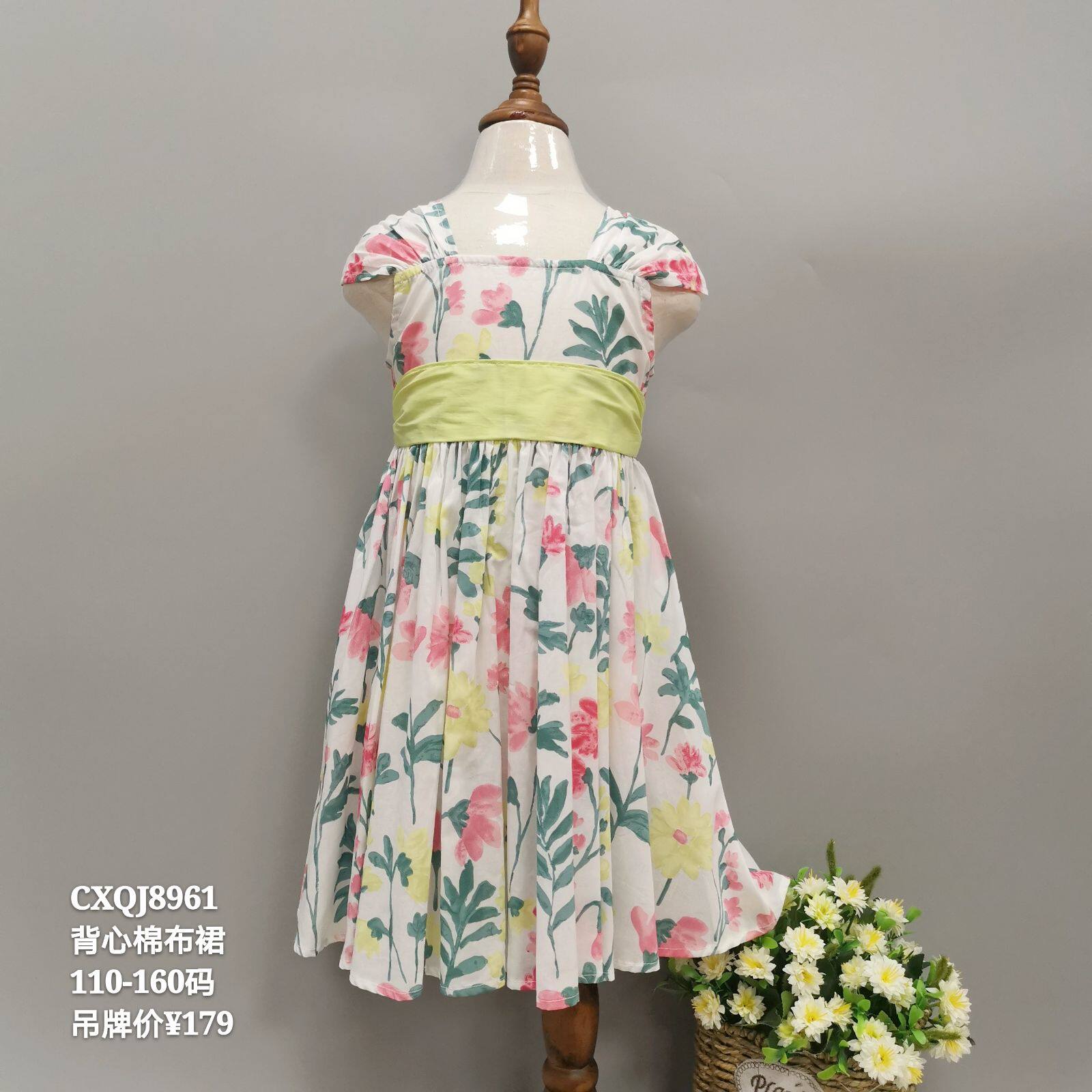 夏季新款熙熙ceicei公主女中田园休闲棉布碎花连衣裙