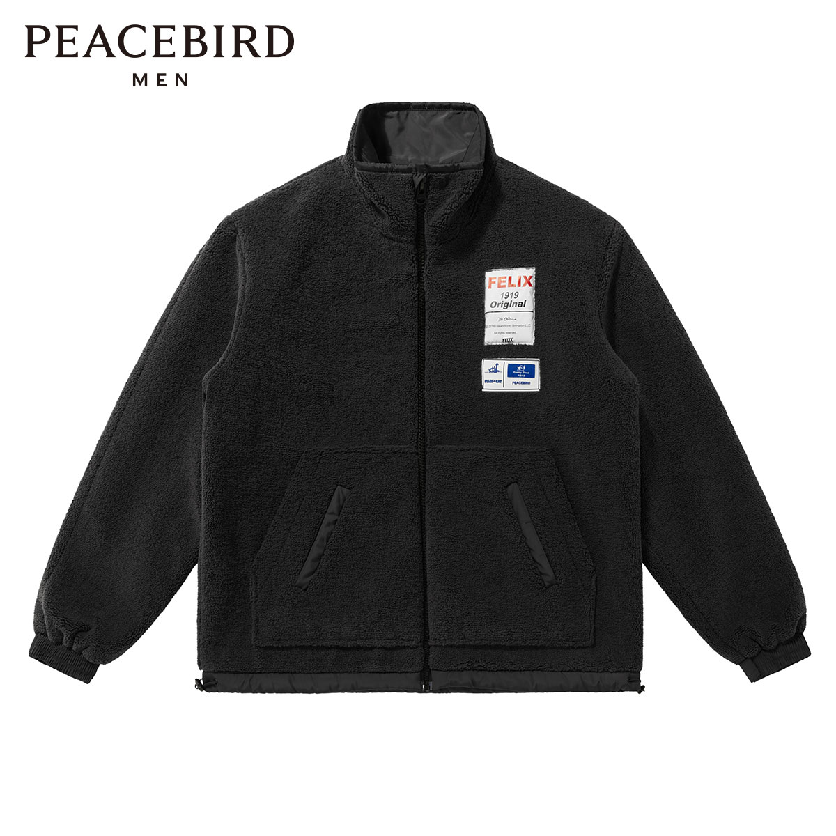 太平鸟男装 2020冬季痞帅潮流夹克潮牌男士休闲外套立领拉链上衣