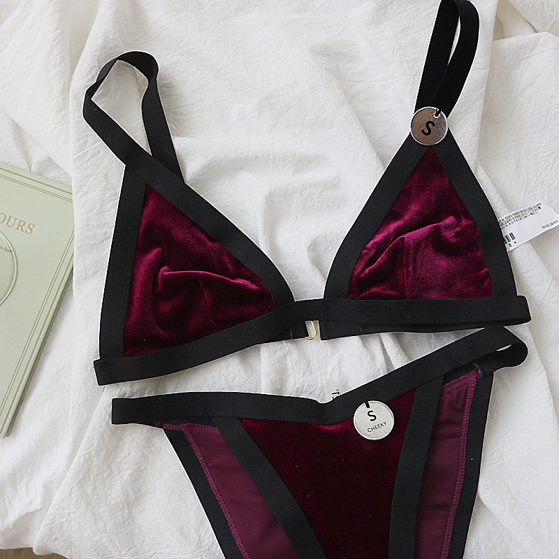 性感内衣显胸海绵超薄套装端尾文胸比基尼三角文胸套装