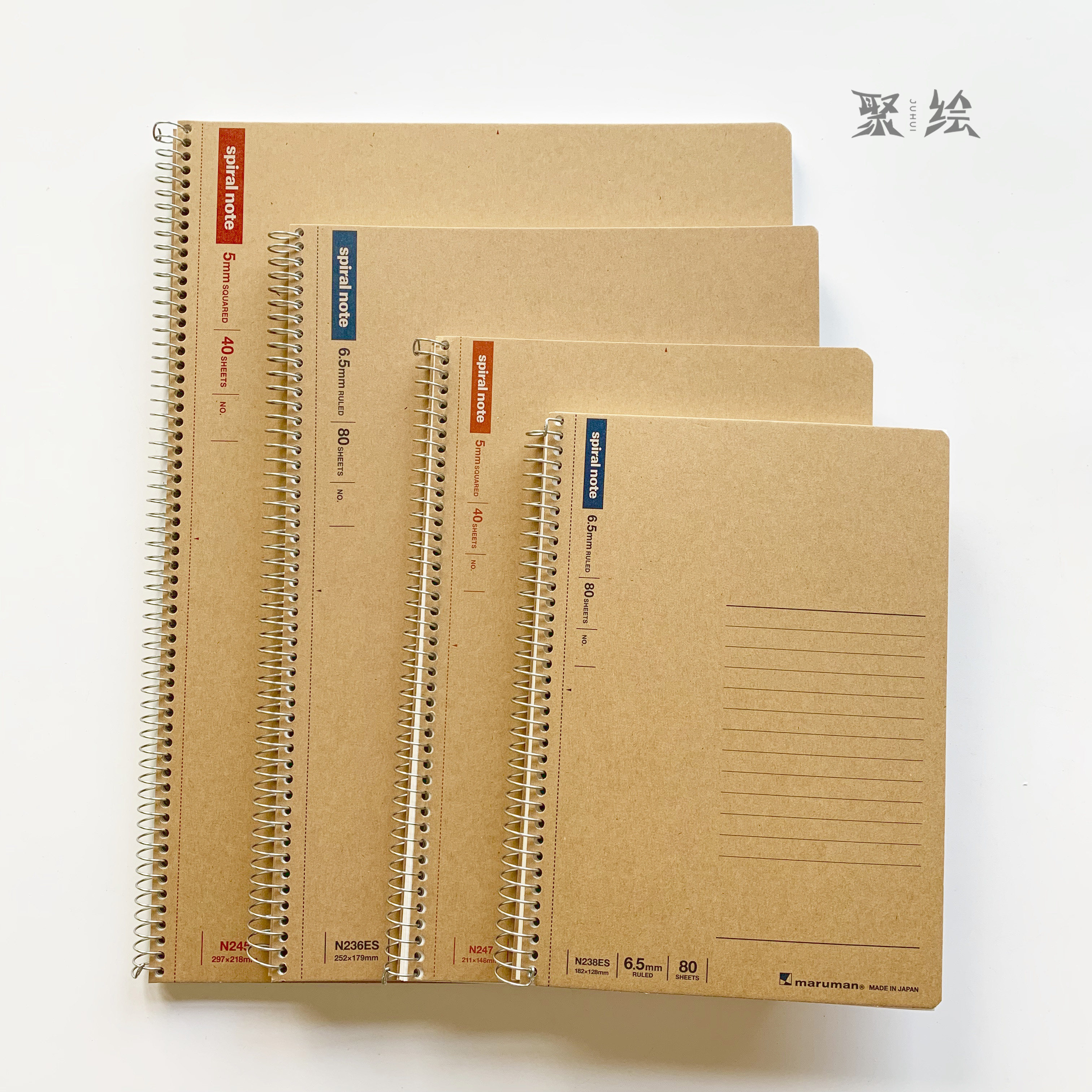 日本进口maruman满乐文乐文spiral牛皮纸封面螺旋笔记本笔记本
