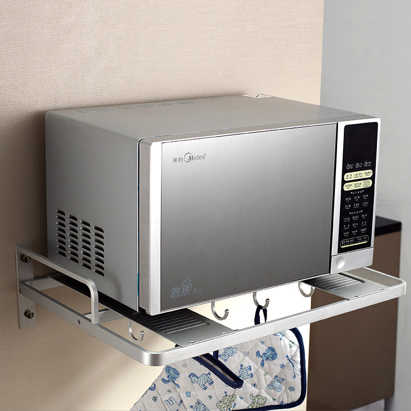 家用厨房壁挂式太空微波炉架子置物架墙上烤箱收纳微波炉支架