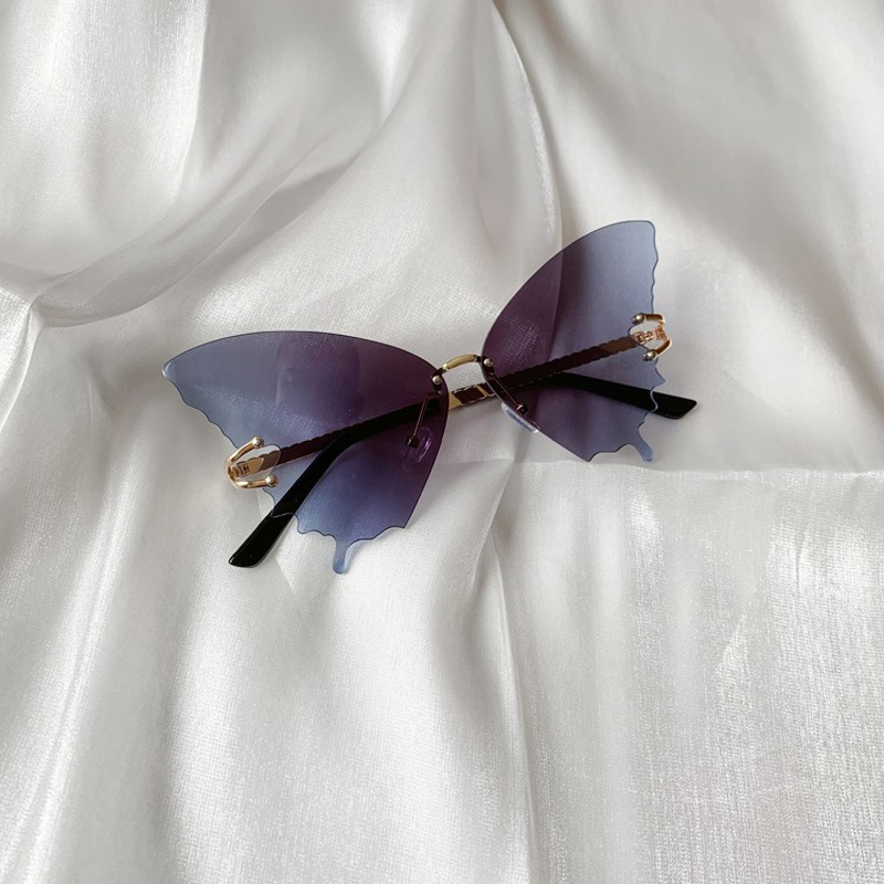 2022新款网红蝴蝶太阳镜造型时尚渐变海洋片大框太阳眼镜