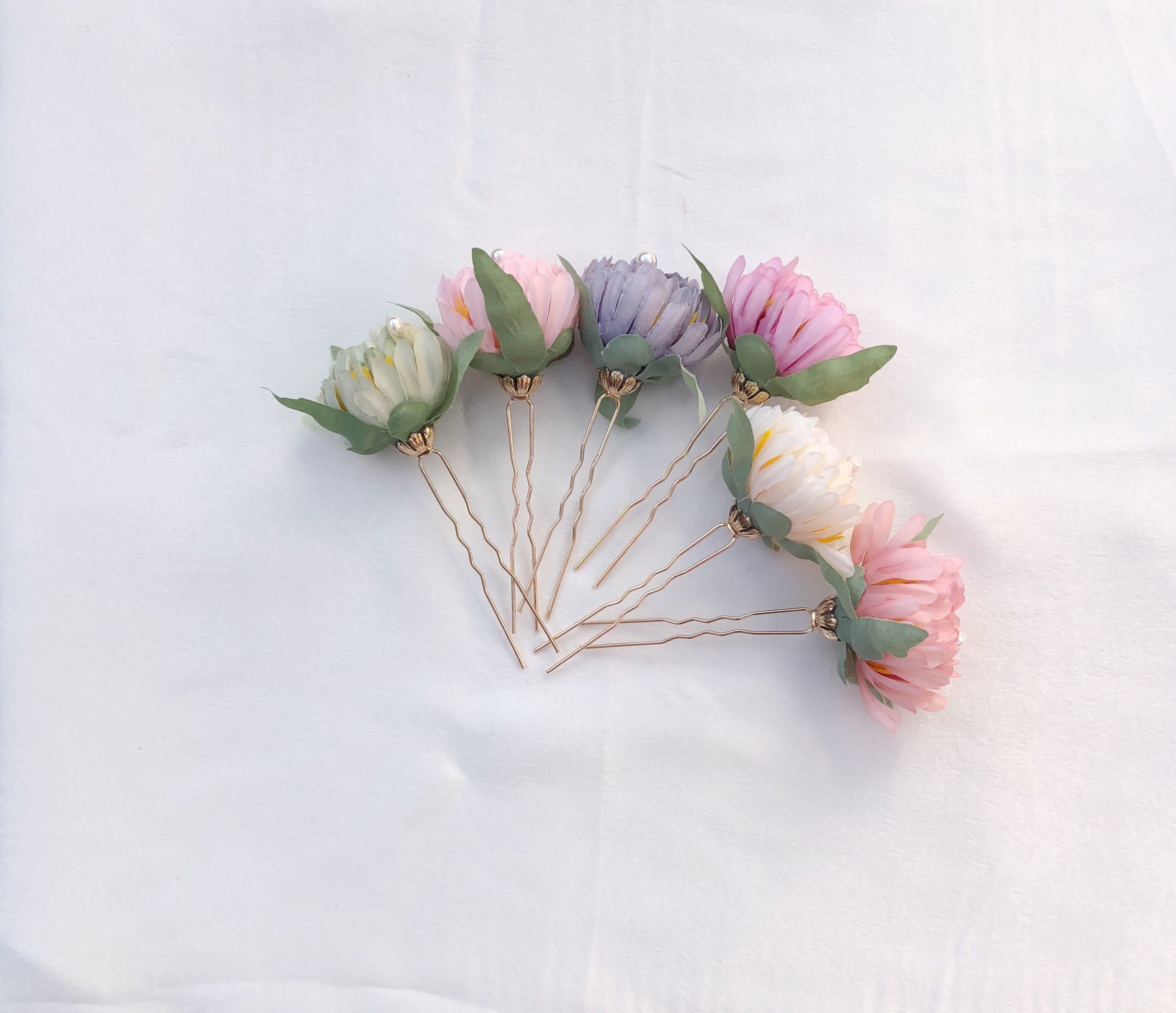 绢花单支牡丹发夹48包邮汉珍珠花朵发钗发簪发饰