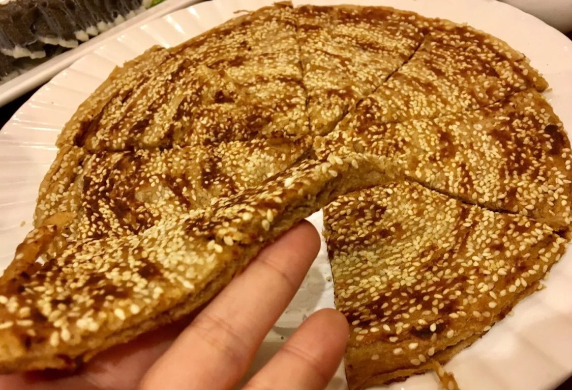 老北京排队美食 百叶居芝麻糖饼一张 当天现做北京可闪送顺丰全国_不