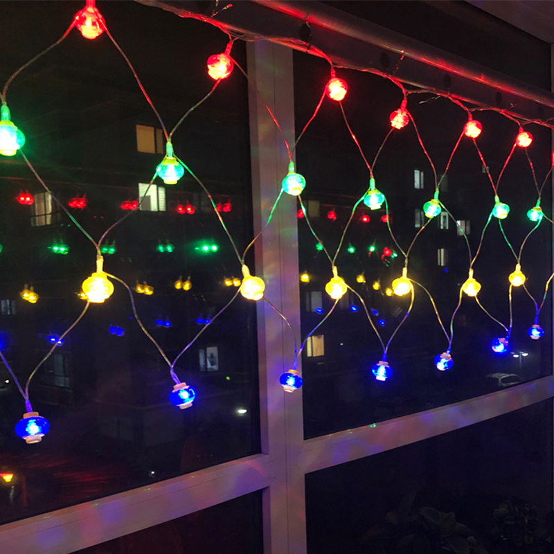 过年灯笼彩灯家用春节阳台新年led装饰灯窗帘装饰灯