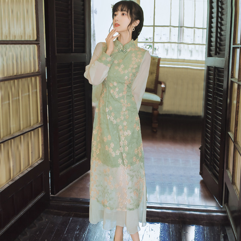 改良旗袍年轻高端气质复古民国国风女装日常旗袍