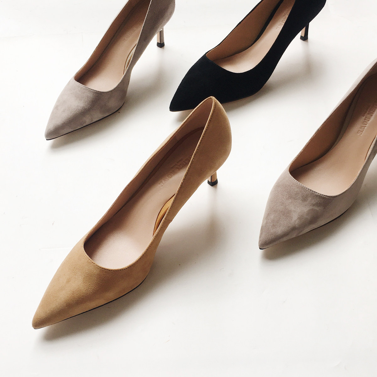 joy如履平地巨好羊皮尖头单鞋女浅口细跟高跟鞋6cm单鞋