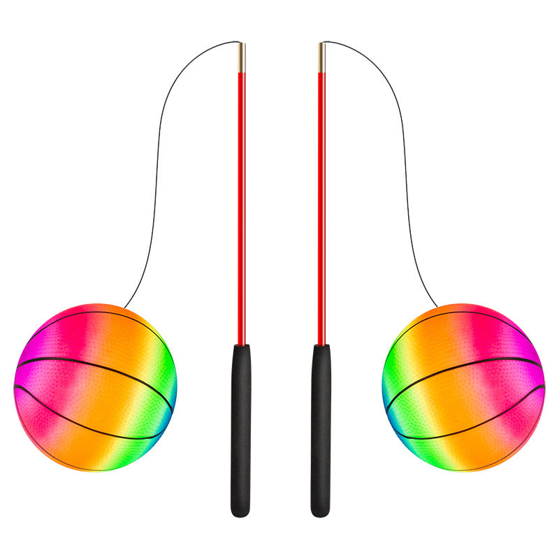 广场中老年人健身球甩甩跳跳球弹力球带锻炼儿童户外运动跳跳球