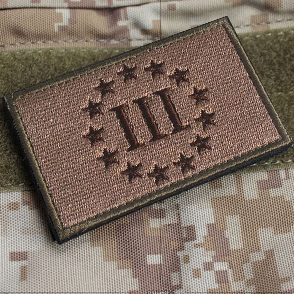三个信心threepenceter美国军事战术3d刺绣魔术臂章贴章