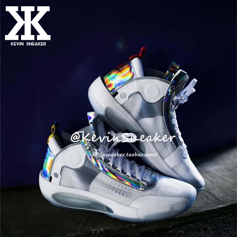 airjordan34aj34彩虹白镭射男子篮球鞋bq3381ar3240101800