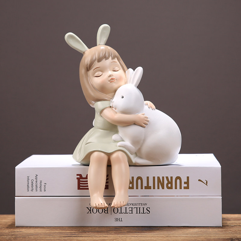 创意小女孩可爱摆件儿童卧室装饰品少女桌面摆设摆件