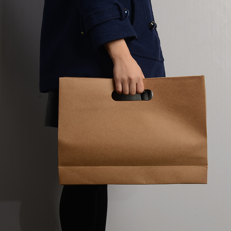 牛皮纸袋简约牛皮纸加厚复古进口手提包装袋茶叶其他收纳袋