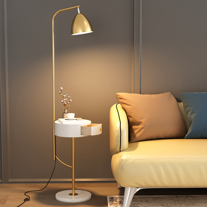北欧轻奢落地灯卧室客厅茶几一体现代简约沙发台灯沙发立式阅读灯