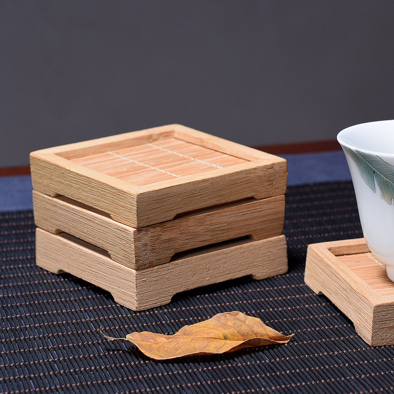 茶垫观禅竹制杯垫井字茶杯托小四方功夫茶茶道茶道