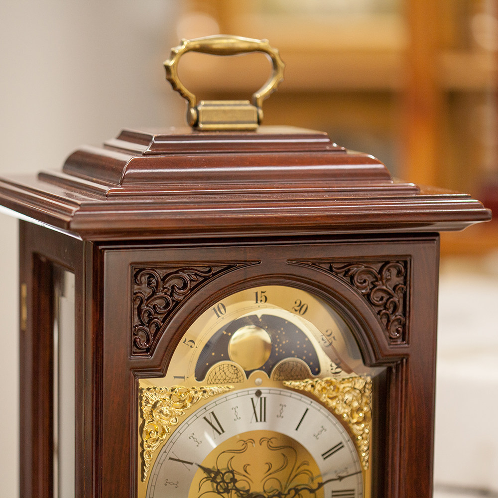 机械德国赫姆勒hermle发条机芯五音乐音报时纯铜座钟