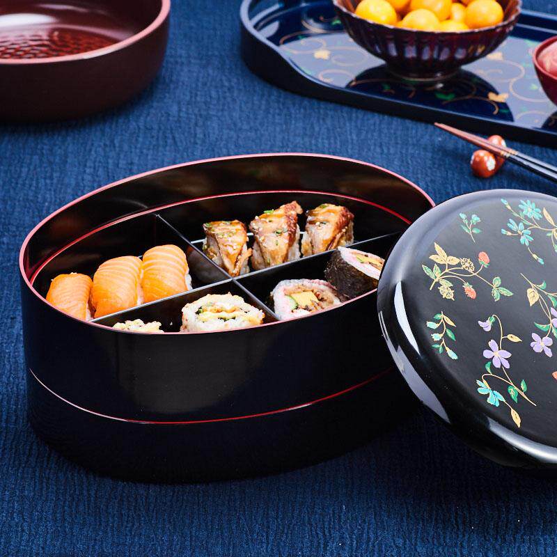 日式日本进口漆器食品点心茶叶罐糖果盒便当盒饭饭盒
