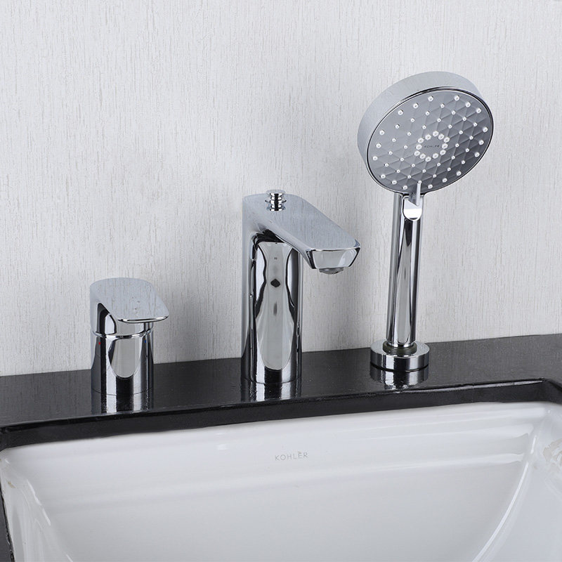 花洒科勒缸边龙头k72330t利奥三孔浴缸洗浴龙水头浴缸淋浴龙头