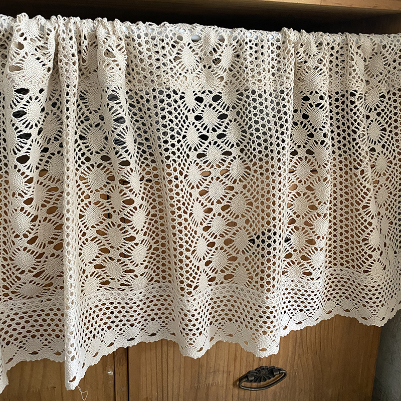 美式苏西家复古棉线钩针半帘乡村田园门帘森林门帘