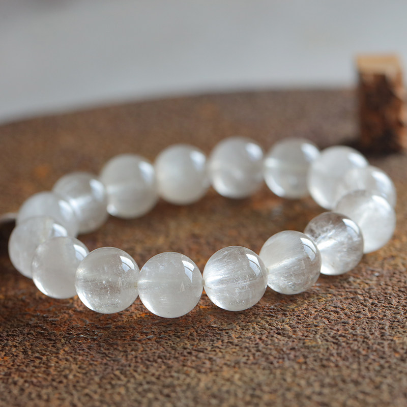 布家天然银白白发兔毛猫眼水晶情侣男女女款手链