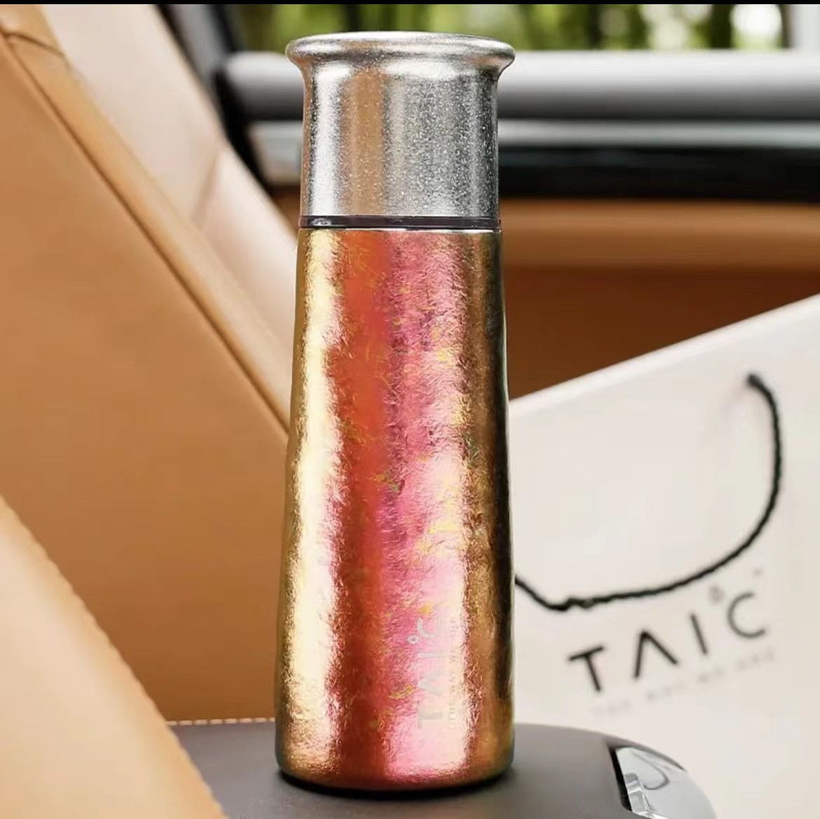 taic钛度纯钛保温杯茶滤泡茶保鲜双层水杯男女保温杯