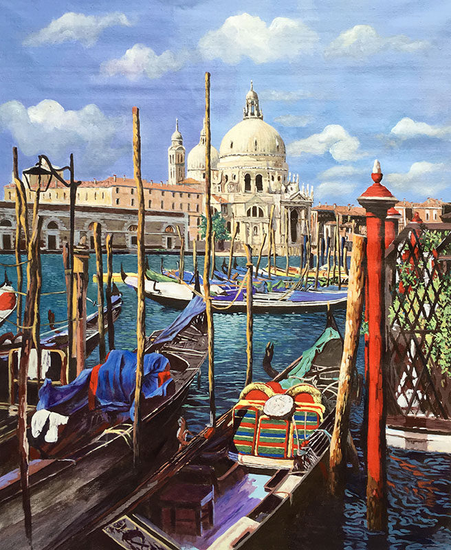 油画四合艺术手绘威尼斯风景新古典古典欧式法式油画