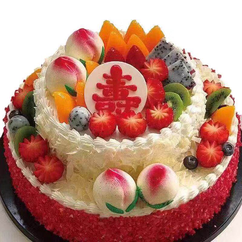 生日蛋糕老人长辈祝寿个性创意定制奶油寿桃新鲜新鲜生日蛋糕