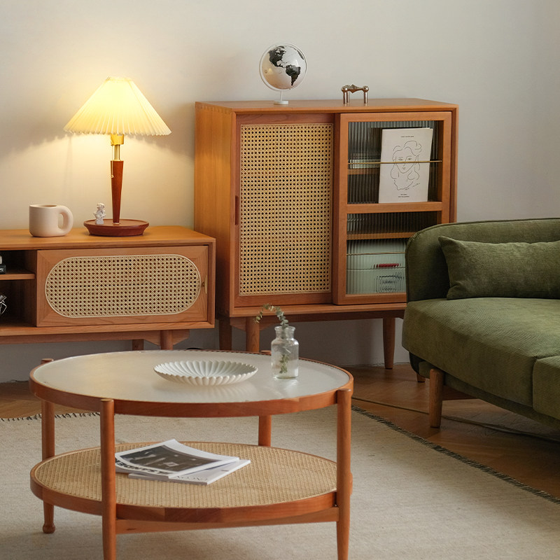 北欧实木书柜原木家具现代简约置物柜客厅电视边柜单个书柜