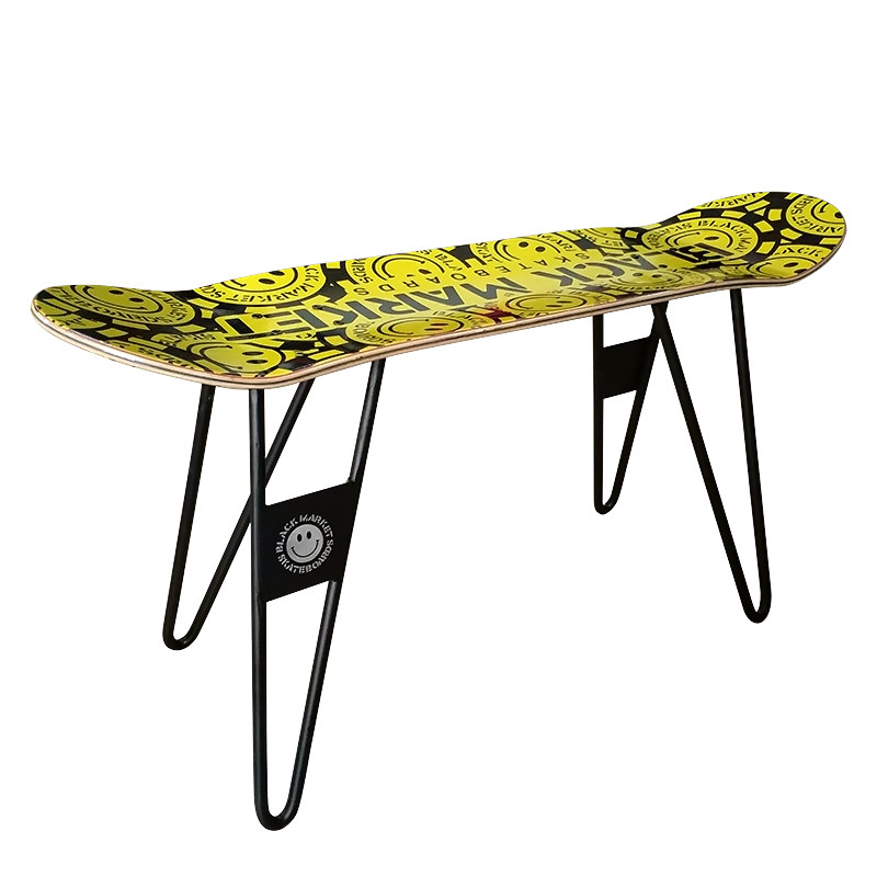 滑板四脚长板板凳at滑板正品market双翘板面创意家居组装black