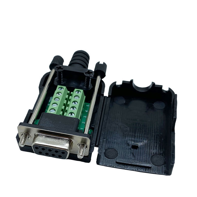 免焊db9公头插口九针针头9针接头头带外壳连接器