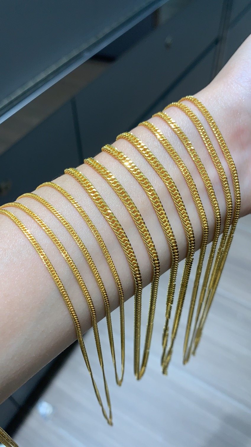 项链5g邦方按克定制绞丝光影肖邦方老板男士定价黄金项链