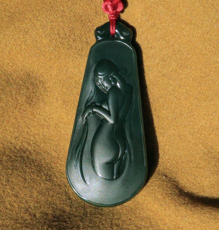 工艺女图玉雕青玉和田新疆大师级凝香现代斋藏颈饰