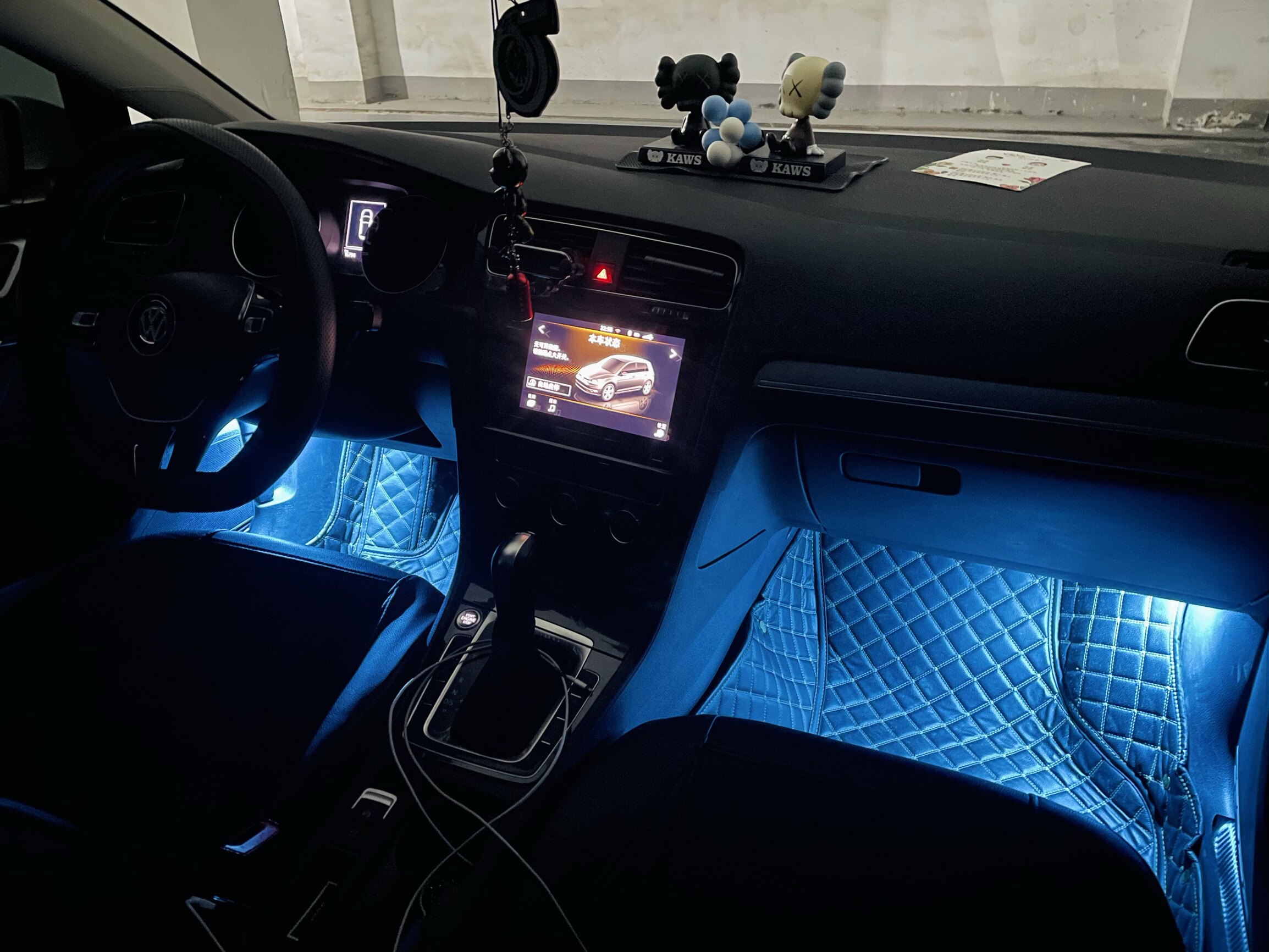 高尔夫大众7脚窝灯rline改装led高亮脚底车内车内灯