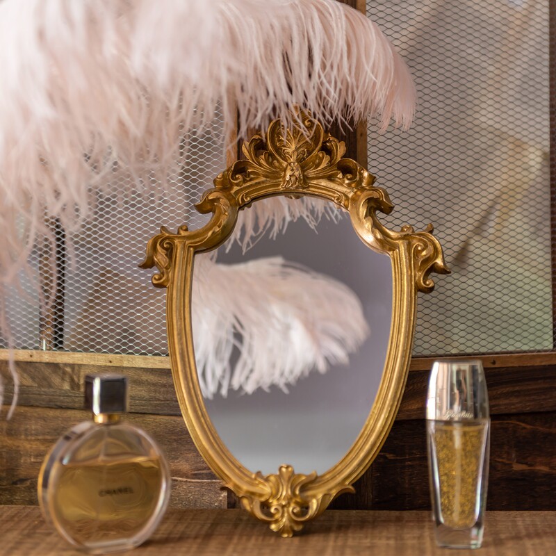 jk空间复古镜子金边树脂雕花墙面装饰相框软装墙贴