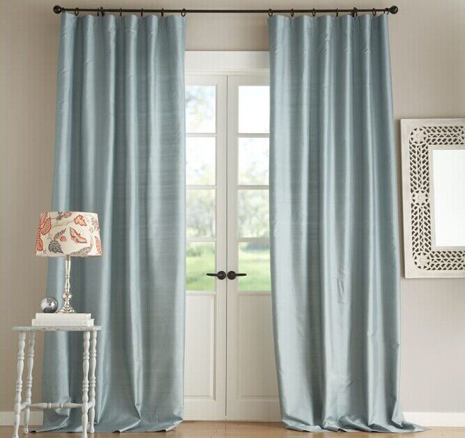 圣奇尼真丝窗帘布料丝绸双宫绸客厅高档成品简约现代卧室遮光欧式