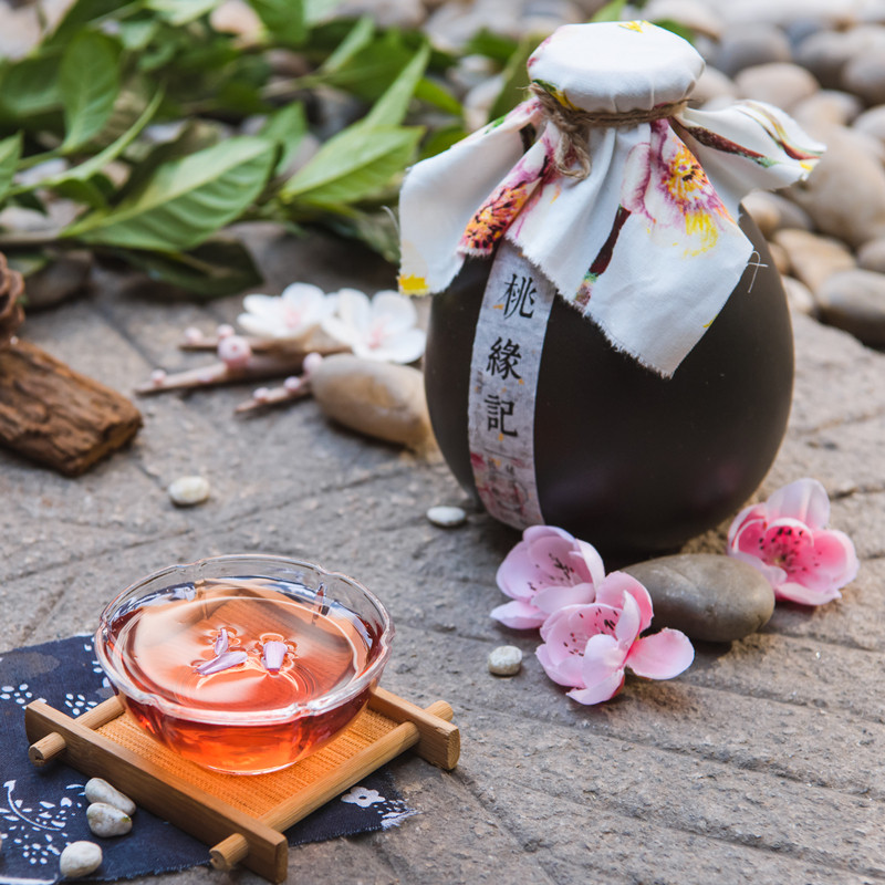 对花桃缘桃花花酒蜜桃酒水果酒低度甜酒男女果酒