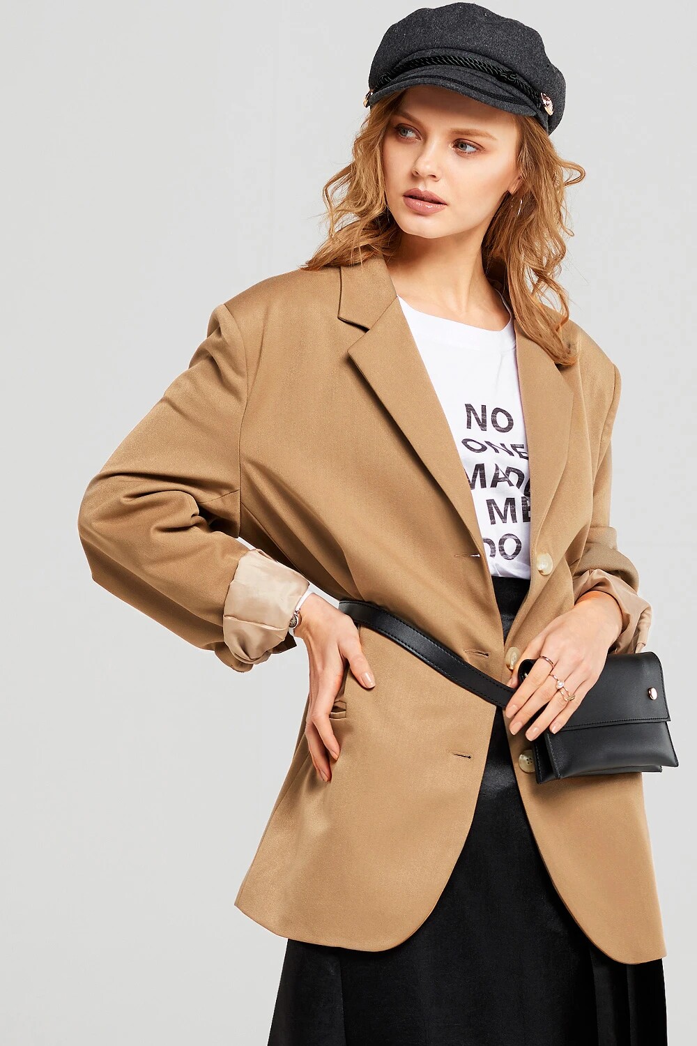 storets纯色mai西装垫肩款廓基本复古代购三粒西装