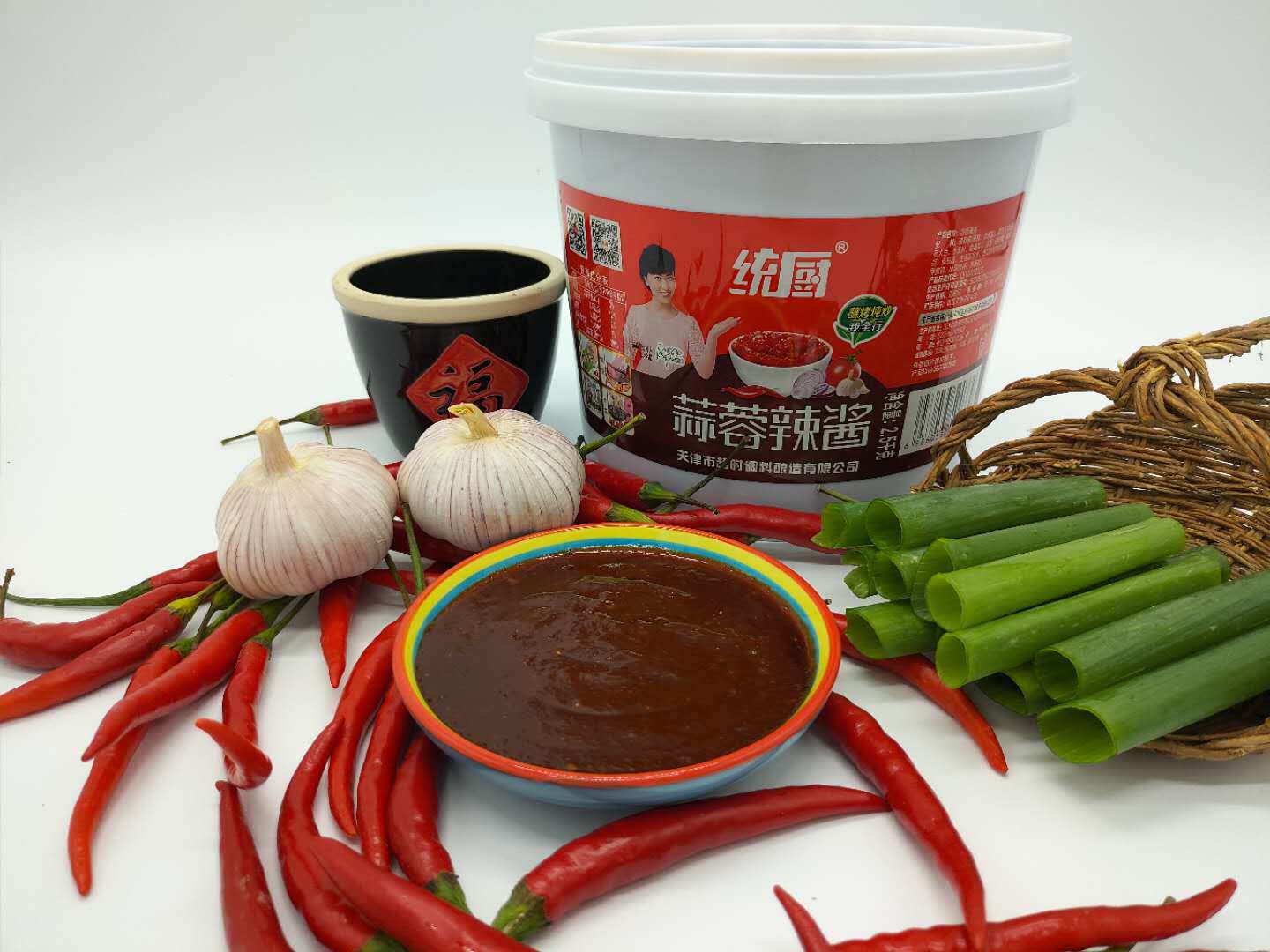 包邮天津统厨蒜蓉辣椒酱2500克1桶街边铁板铁板烧辣椒酱