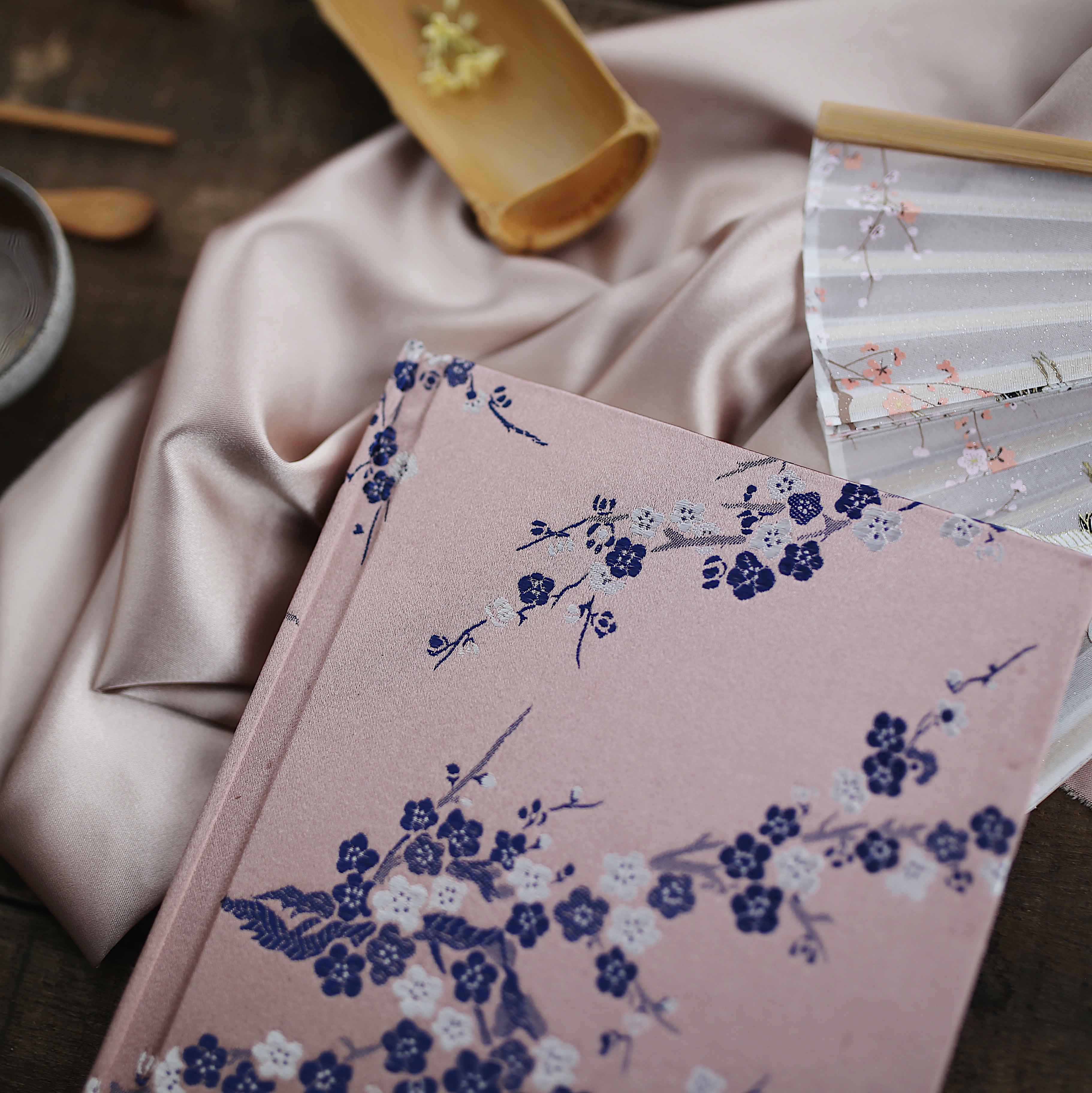 枝染原创手工布艺账本日记本文艺古风本子礼物笔记本