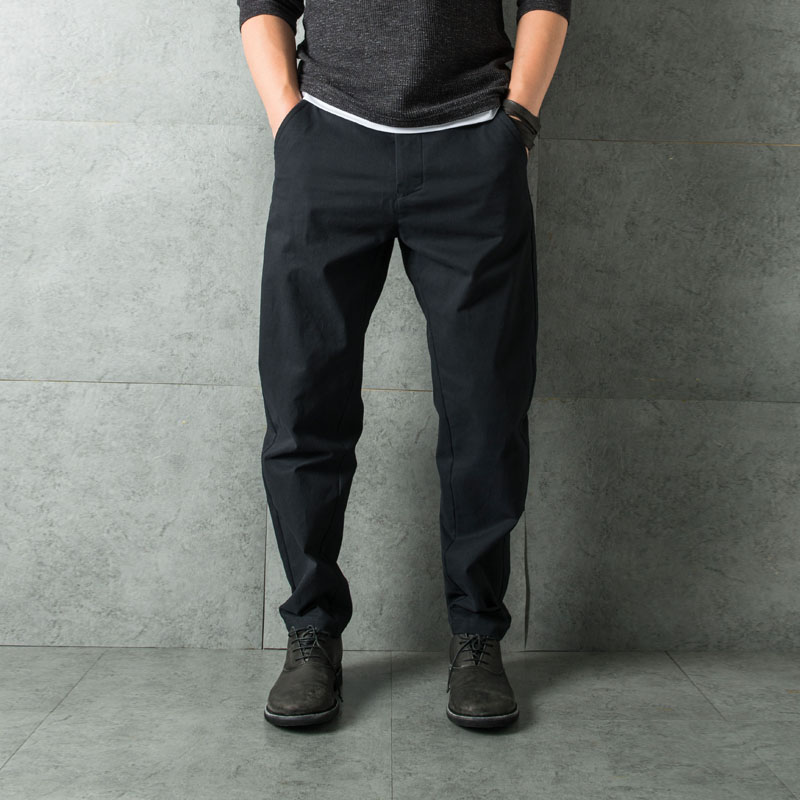 ◆释觉◆藏青复古斜纹锥版修身立体古着小脚西裤秋【新商务主义】