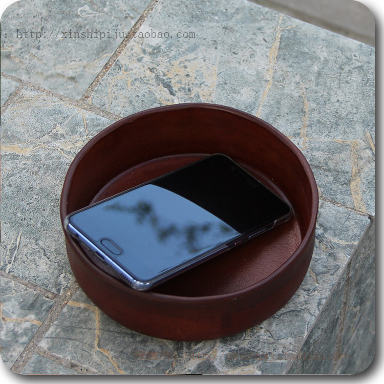 牛皮定型收纳牛皮碗手工一体成形个性工艺品摆件其他收纳盒