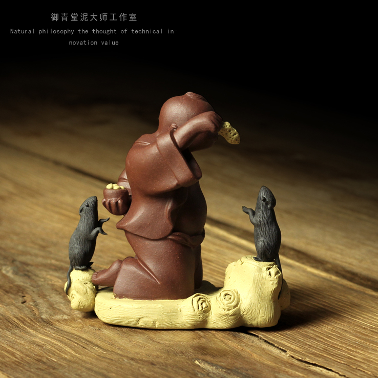 御青宜兴紫砂大师蒋菊芳紫砂手工茶宠摆件茶玩前情茶宠摆件