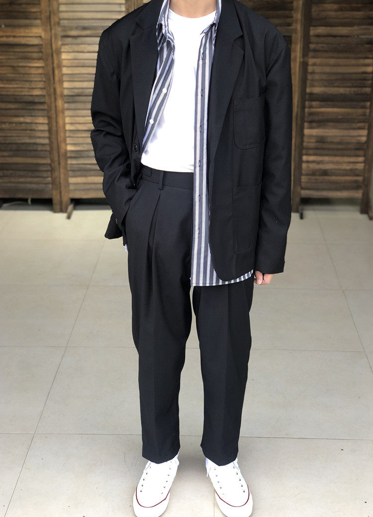 秋冬新品复古西装外套阔肩肩宽男女女同日式休闲西服